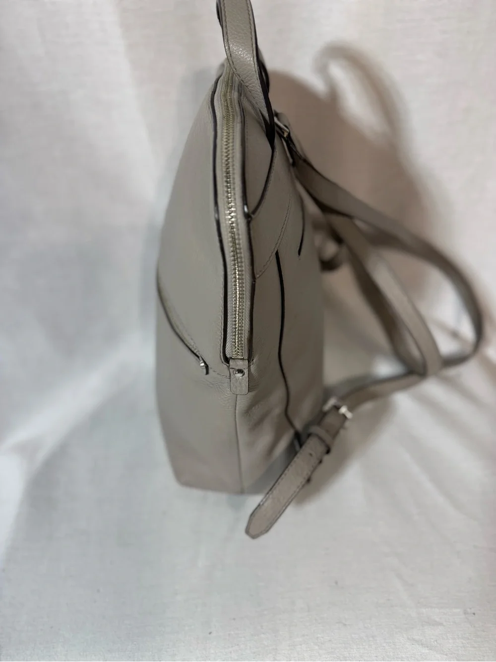 MICHAEL KORS Gray Pebbled Leather Backpack